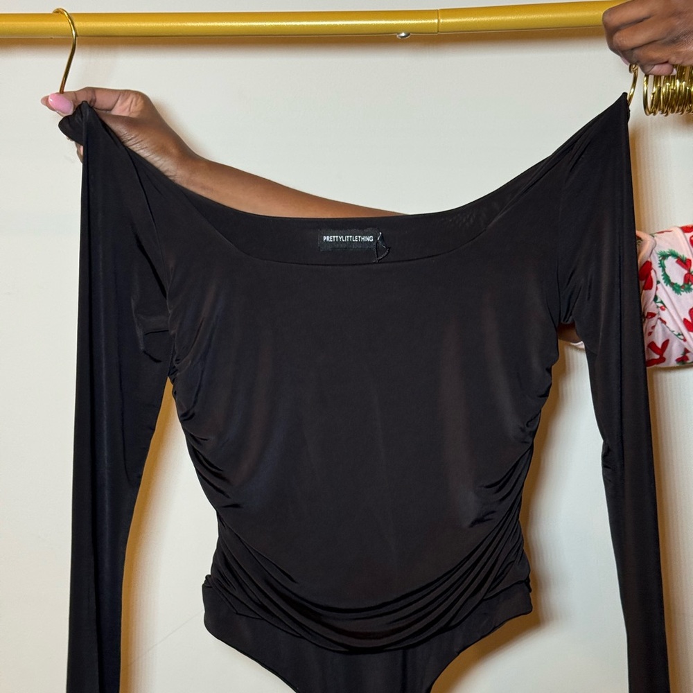 PrettyLittleThing Elegant Black Bodysuit